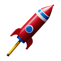 Weihnachten 3d Rakete mit Feuerwerk Illustration png