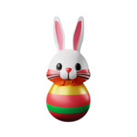 Pâques lapin 3d le rendu icône illustration png