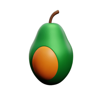 aguacate 3d representación icono ilustración png