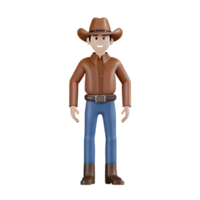 cowboy 3d renderen icoon illustratie png