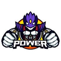 Cool and Powerful Purple Masked Robot Mascot vector