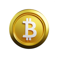 bitcoin 3d interpretazione icona illustrazione png