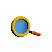 magnifying glass 3d rendering icon illustration png