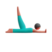 yoga 3d rendering icon illustration png