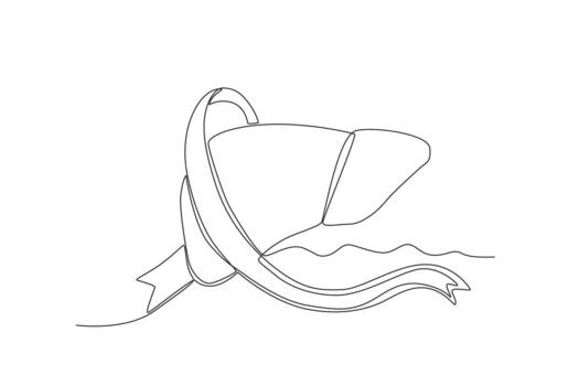 One continuous line drawing of the ribbon and the concept of world hepatitis day vector