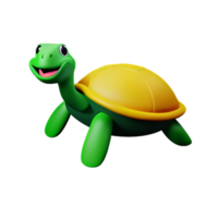 tortue 3d le rendu icône illustration png