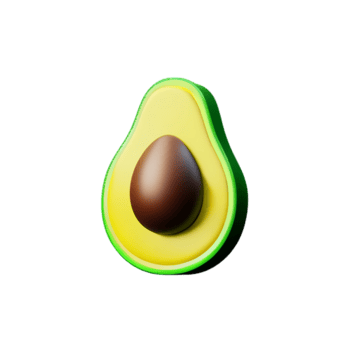 aguacate 3d representación icono ilustración png