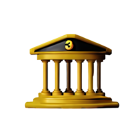 banco 3d representación icono ilustración png