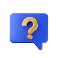 question mark 3d rendering icon illustration png