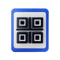 qr código 3d representación icono ilustración png