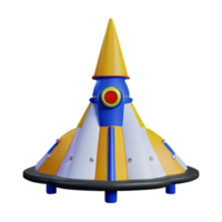 spaceship 3d rendering icon illustration png