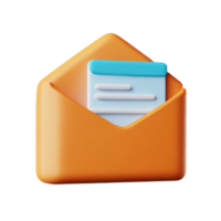 correo 3d representación icono ilustración png