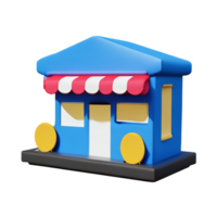 cafe 3d rendering icon illustration png