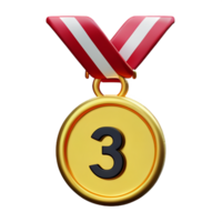 medalha 3d Renderização ícone ilustração png