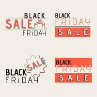 BLACK FRIDAY SALE TYPOGRAPHY SET. BLACK FRIDAY SALE LABELS SET vector