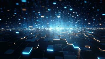 Glowing futuristic hi-tech sci-fi abstract background. Generative AI photo