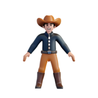 vaquero 3d representación icono ilustración png