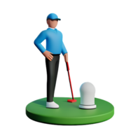 golfe 3d Renderização ícone ilustração png