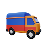 van 3d rendering icon illustration png