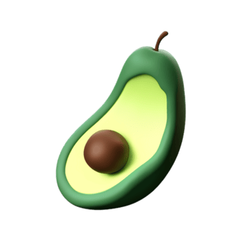 aguacate 3d representación icono ilustración png