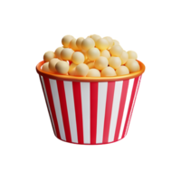 popcorn 3d rendering icon illustration png