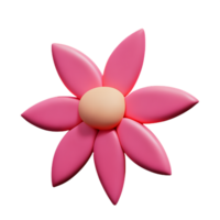 rose fleur 3d le rendu icône illustration png