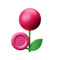 pink flower 3d rendering icon illustration png