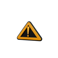 warning 3d rendering icon illustration png