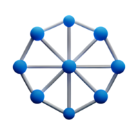 réseau 3d le rendu icône illustration png