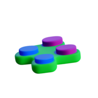 puzzle 3d le rendu icône illustration png