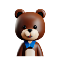 teddy bear 3d rendering icon illustration png