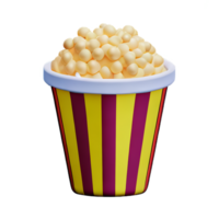 pop corn 3d le rendu icône illustration png