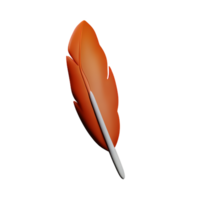 feather 3d rendering icon illustration png