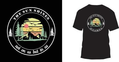 Camping on mountain t shirt vector