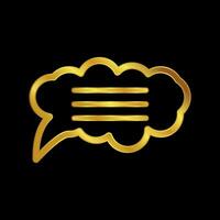 gold colored chat icon vector