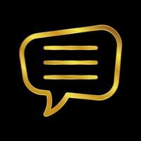 gold colored chat icon vector