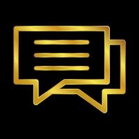 gold colored chat icon vector