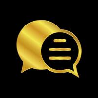 gold colored chat icon vector