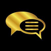 gold colored chat icon vector