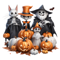 Happy Halloween Day Clipart, Halloween Day composition, Generative AI png