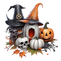 gelukkig halloween dag clip art, halloween dag samenstelling, generatief ai png