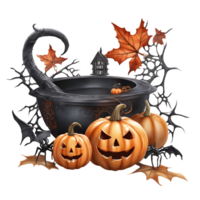 gelukkig halloween dag clip art, halloween dag samenstelling, generatief ai png