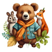 schattig bears clip art ontwerp, grappig bears clip art, schattig teddy beren, generatief ai png