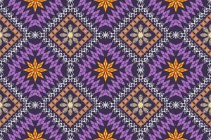 Geometric ethnic aztec embroidery style.Figure ikat oriental traditional art pattern.Design for ethnic background,wallpaper,fashion,clothing,wrapping,fabric,element,sarong,graphic,vector illustration. vector