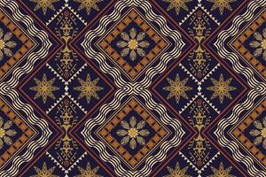 Geometric ethnic aztec embroidery style.Figure ikat oriental traditional art pattern.Design for ethnic background,wallpaper,fashion,clothing,wrapping,fabric,element,sarong,graphic,vector illustration. vector