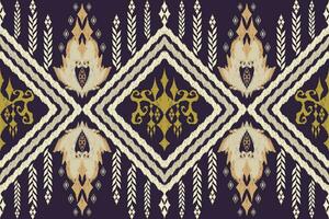 Geometric ethnic aztec embroidery style.Figure ikat oriental traditional art pattern.Design for ethnic background,wallpaper,fashion,clothing,wrapping,fabric,element,sarong,graphic,vector illustration. vector