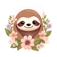 cartoon sloth ai generative png