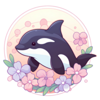 cartoon orca ai generative png