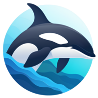 desenho animado orca ai generativo png