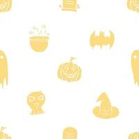 Seamless Halloween pattern. Doodle Halloween background vector